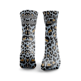 Leopardenmuster Reflektierende 2-Streifen Laufsocken
