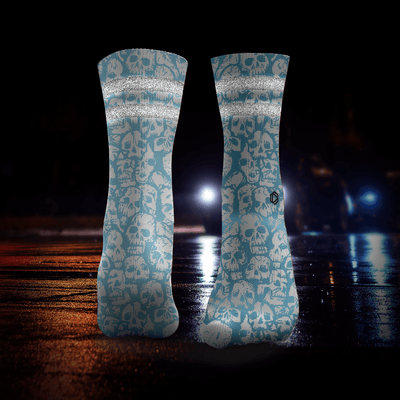 Totenköpfe Reflektierende 2-Streifen Laufsocken
