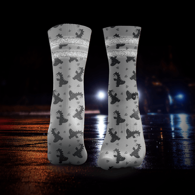 Baby Dino Reflektierende 2-Streifen Laufsocken