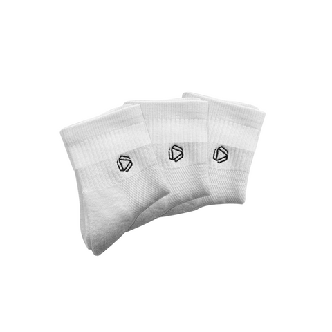 Weiße Low Cut Crew Padel Socken X3