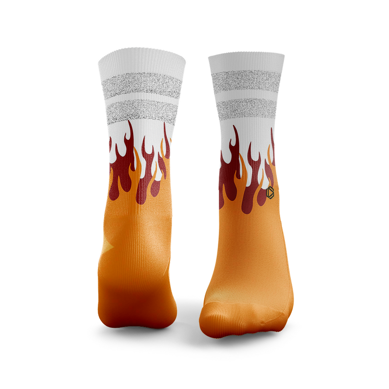 Flammende Glitzer Socken