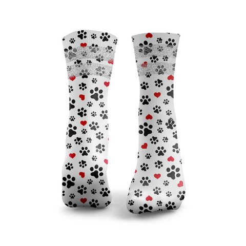 Pfotenabdruck Herz Glitzer Socken