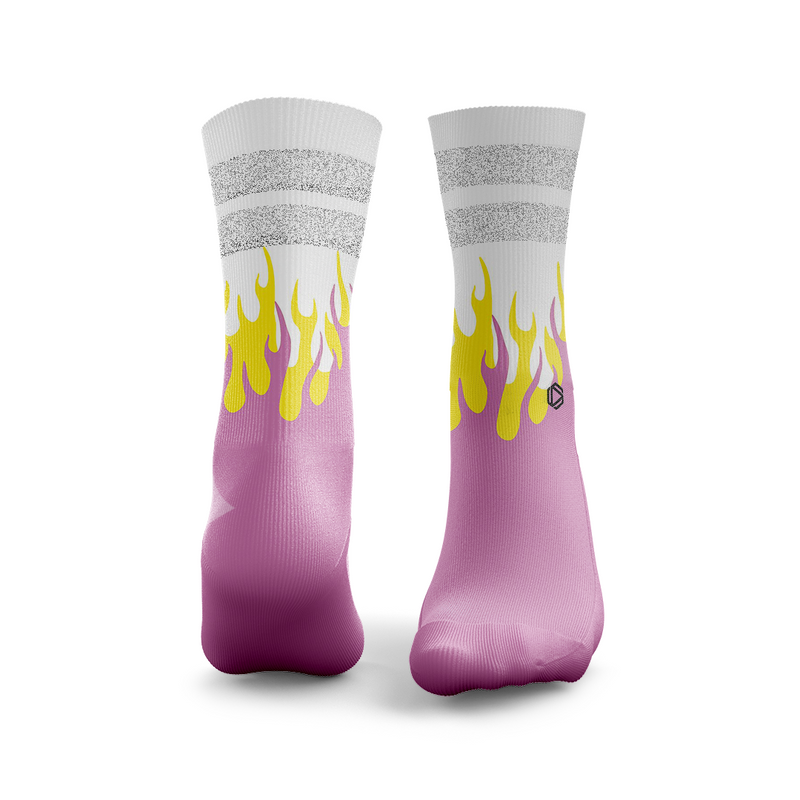 Flammende Glitzer Socken