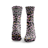 Leopardenmuster Reflektierende 2-Streifen Laufsocken