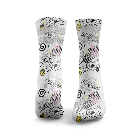 F Liegestütze Glitzer Socken