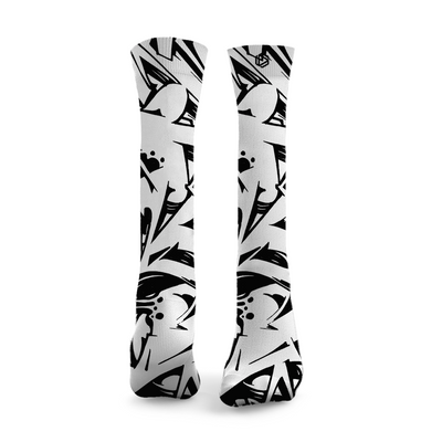 Graffiti Schwarz & Weiß Gewichtheber Socken