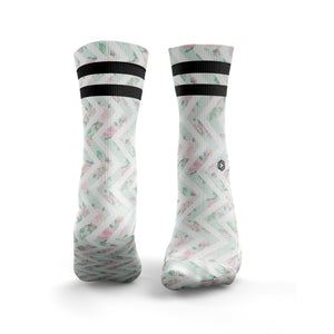 Floral Zickzack Socken 2Streifen