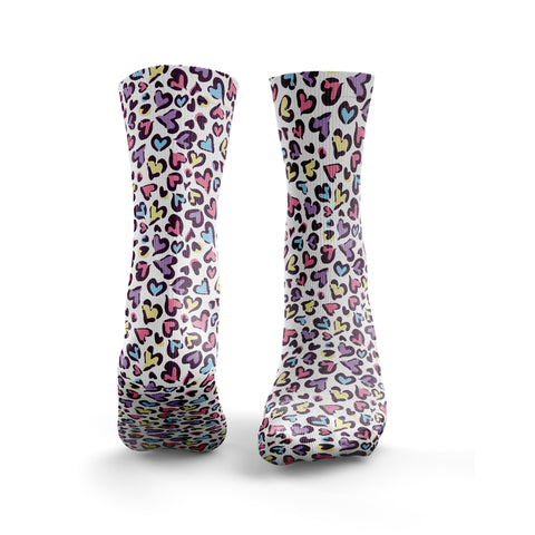 Leopardenmuster Herz Socken