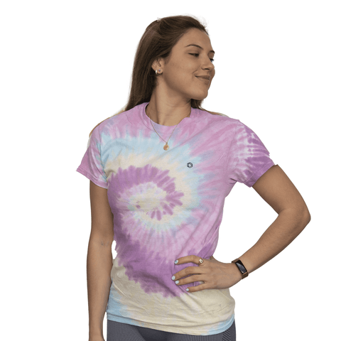 Pastellfarbenes Wirbel Tie Dye T-Shirt