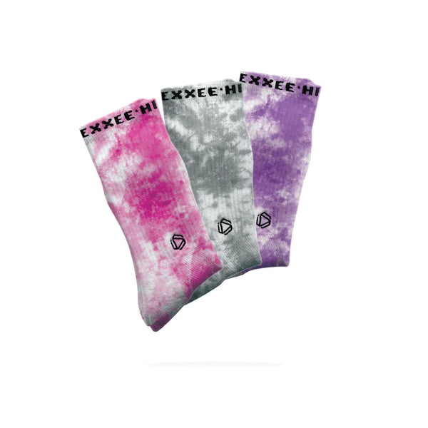 Halo Tie Dye Bündel (Rosa/Grau/Lila)